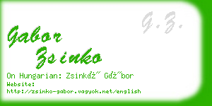 gabor zsinko business card